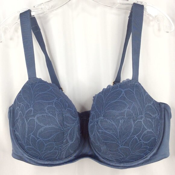 Joyspun Women's Bra 44D Blue Lace Comfort Straps Underwired - Picture 1 of 10